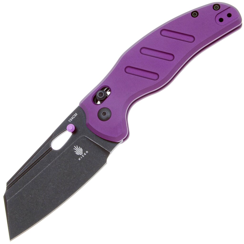 Складной нож Kizer C01C, сталь 154CM, рукоять алюминий, фиолетовый от компании Admi - фото 1