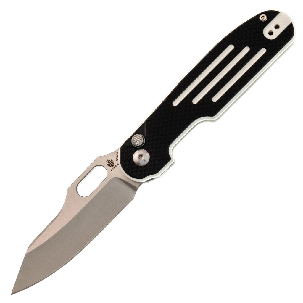 Складной нож Kizer Cormorant, сталь CPM-S35VN, Button Lock, рукоять G10 от компании Admi - фото 1