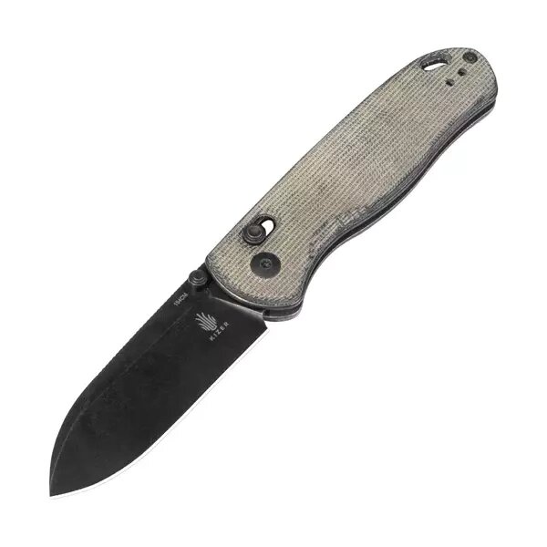 Складной нож Kizer Drop Bear Black, сталь 154CM, рукоять микарта от компании Admi - фото 1
