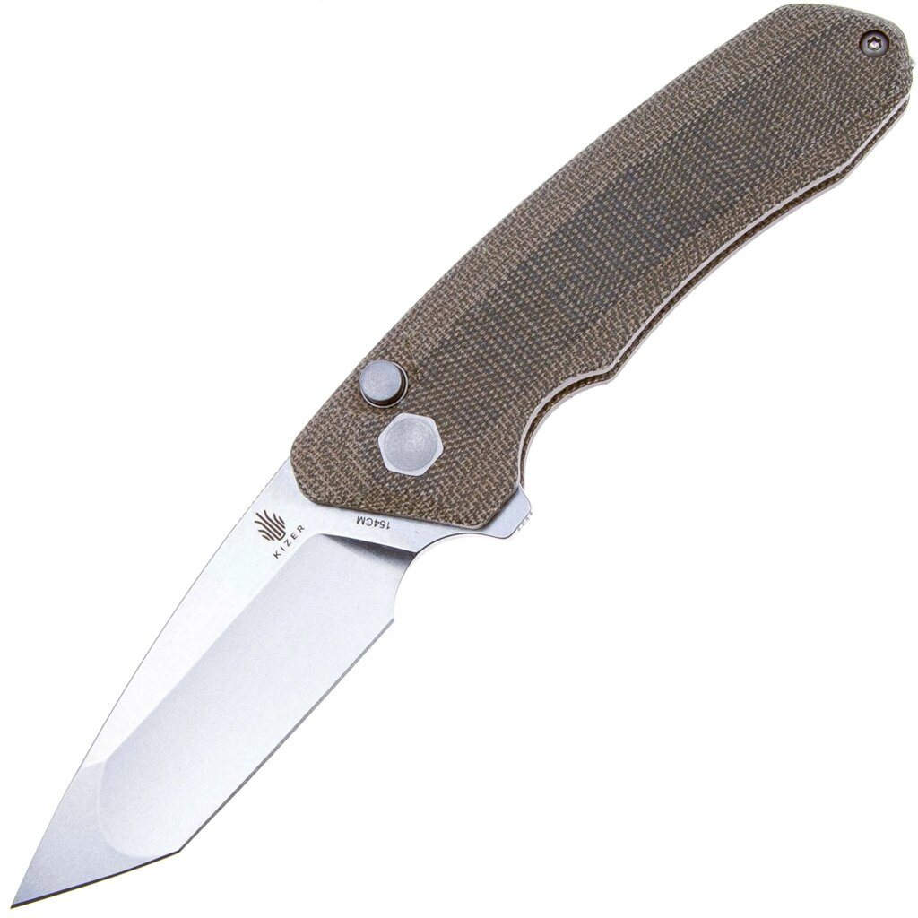 Складной нож Kizer Mad Tanto, сталь 154CM, рукоять микарта от компании Admi - фото 1