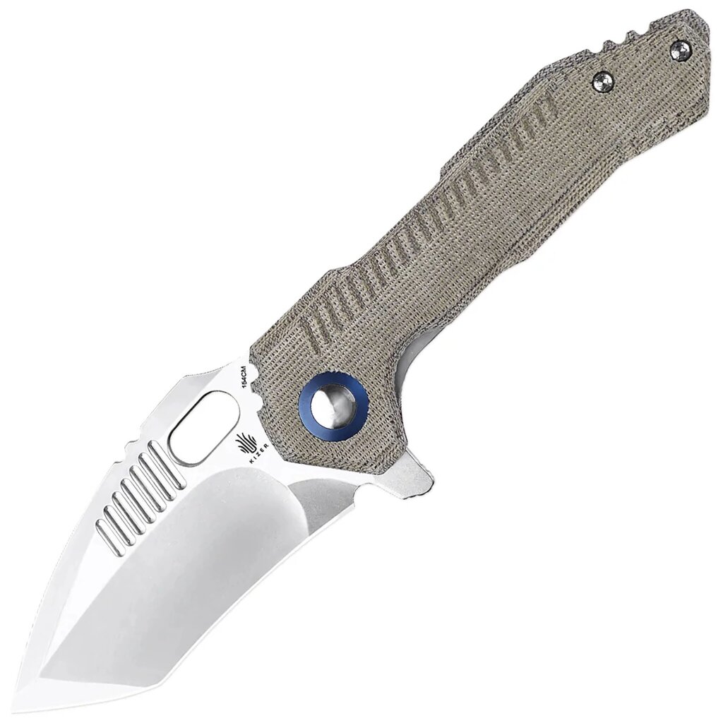 Складной нож Kizer Mini Paragon Satin, сталь 154CM, рукоять микарта от компании Admi - фото 1