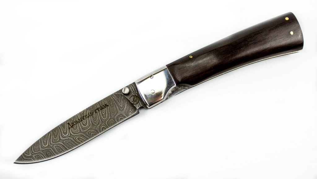 Складной нож Ласка-М, сталь дамаск, граб от компании Admi - фото 1