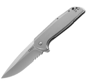 Складной нож Liong Mah’s Design G. S. D (Get. ST. Done) CRKT 3710, клинок AUS-8 Satin Combo, рукоять нержавеющая сталь