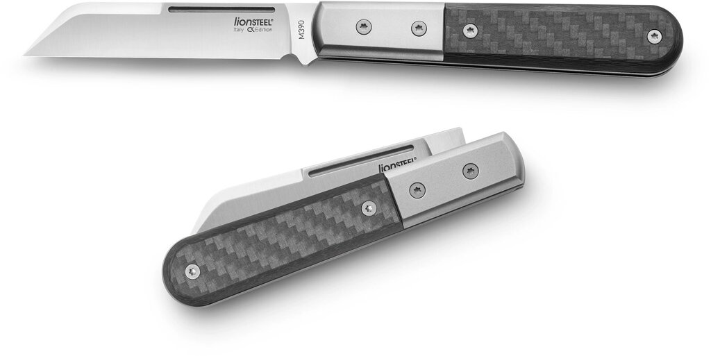 Складной нож LionSteel Barlow Dom, сталь M390, рукоять карбон от компании Admi - фото 1