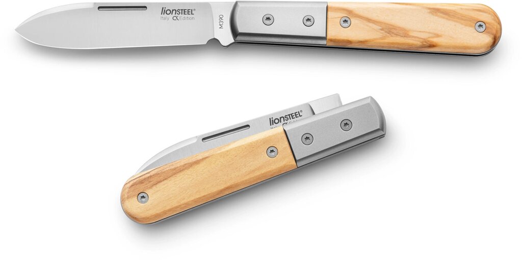 Складной нож LionSteel Barlow Roundhead, сталь M390, рукоять титан/дерево от компании Admi - фото 1