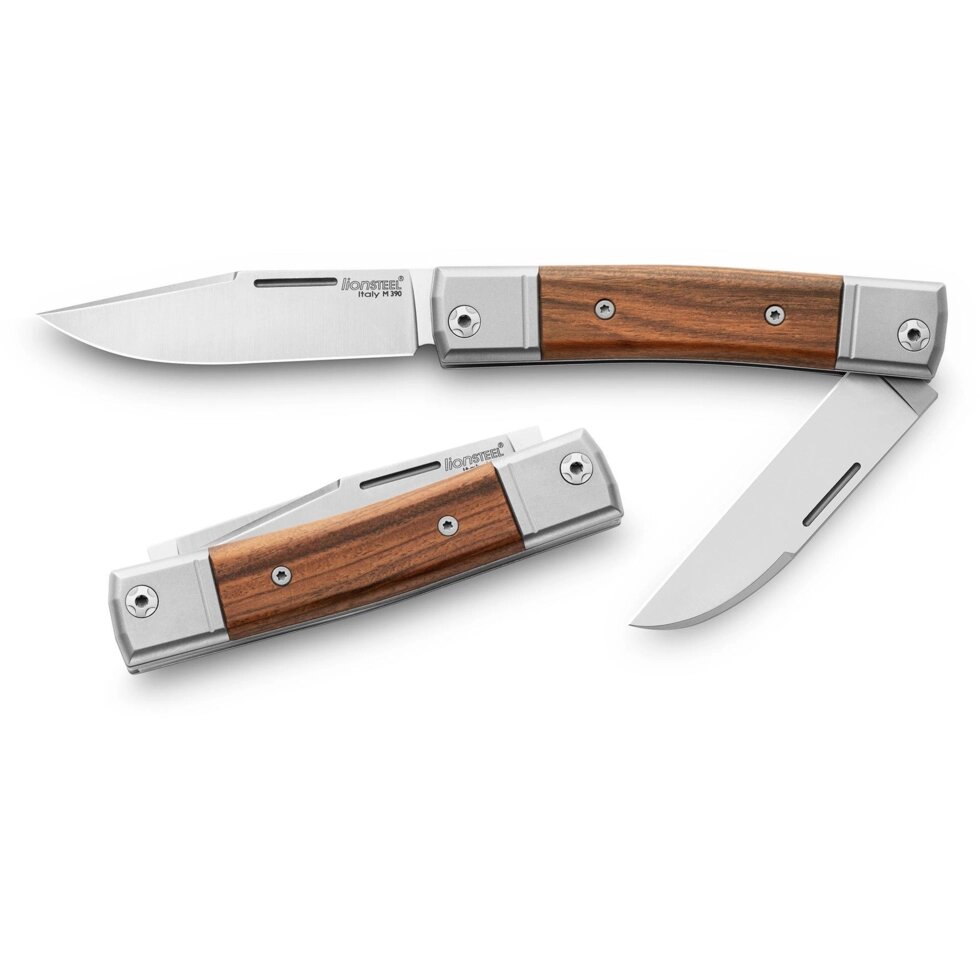 Складной нож LionSteel BestMan Two blades, сталь M390, рукоять Santos wood от компании Admi - фото 1