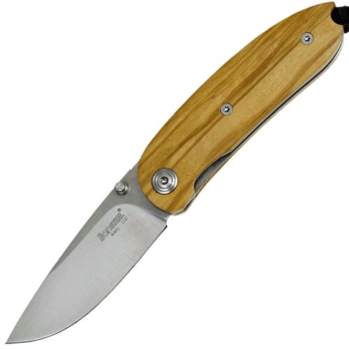 Складной нож Lionsteel Mini, сталь D2, рукоять оливковое дерево от компании Admi - фото 1