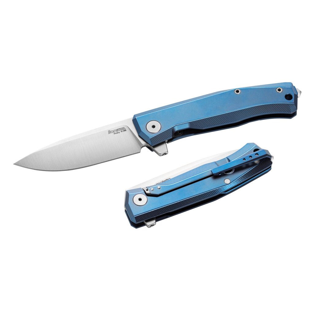 Складной нож LionSteel MT01 BL, сталь M390, рукоять Blue titanium от компании Admi - фото 1