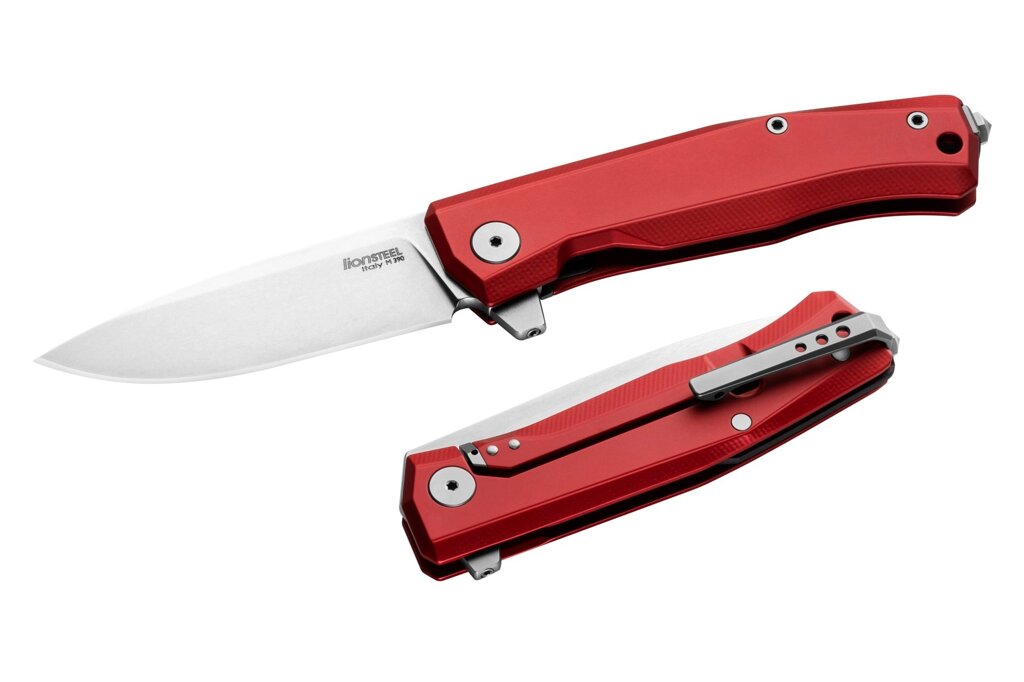 Складной нож Lionsteel MYTO, сталь М390, рукоять алюминий, красный от компании Admi - фото 1
