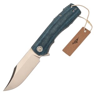 Складной нож Petrified Fish Victor Blue, сталь K110, рукоять микарта