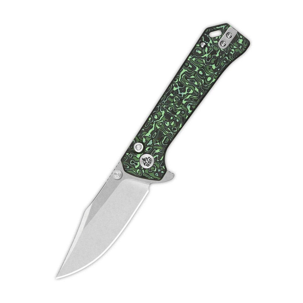 Складной нож QSP Grebe, сталь S35VN, рукоять карбон, цвет камуфляж от компании Admi - фото 1