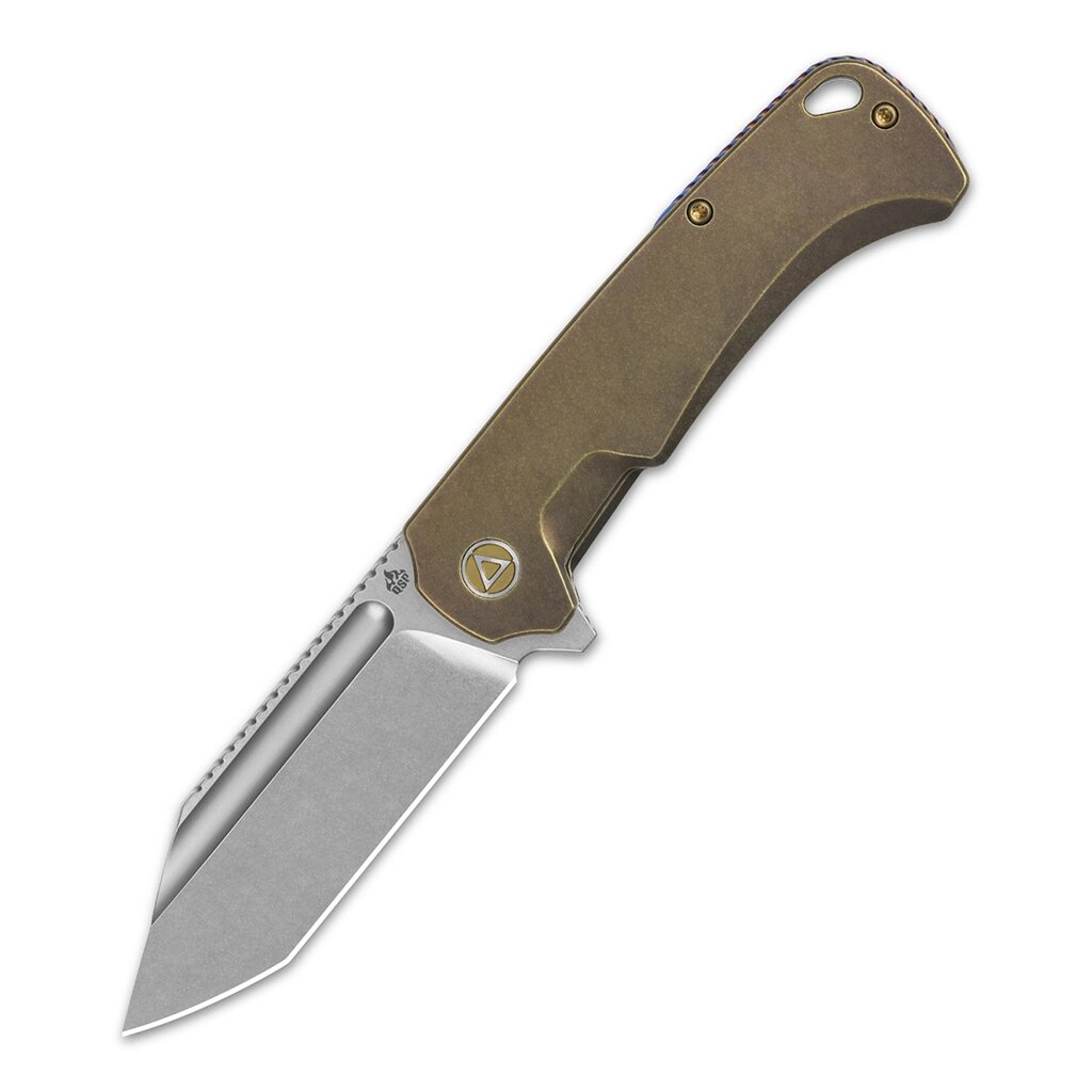Складной нож QSP Rhino, сталь M390, рукоять титан, бронзовый от компании Admi - фото 1
