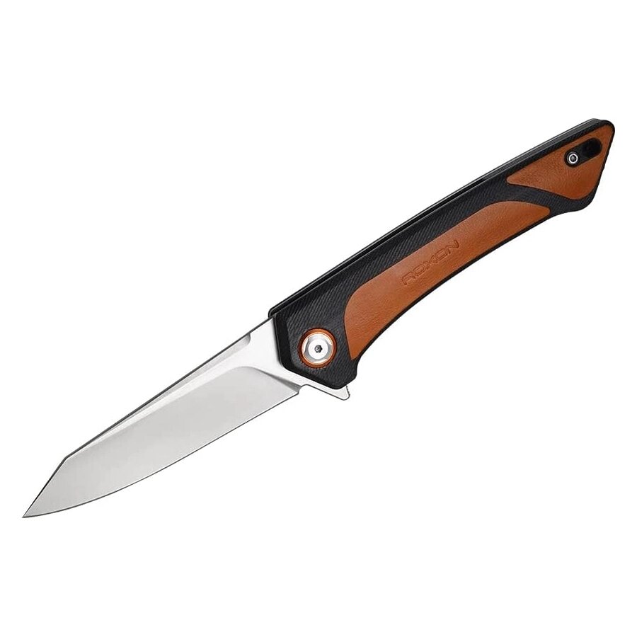 Складной нож Roxon K2, сталь D2, рукоять G10/кожа, коричневый от компании Admi - фото 1