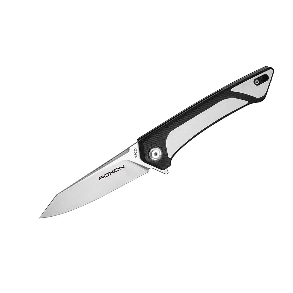 Складной нож Roxon K2, сталь sandvik 12C27, рукоять G10/кожа, белый от компании Admi - фото 1