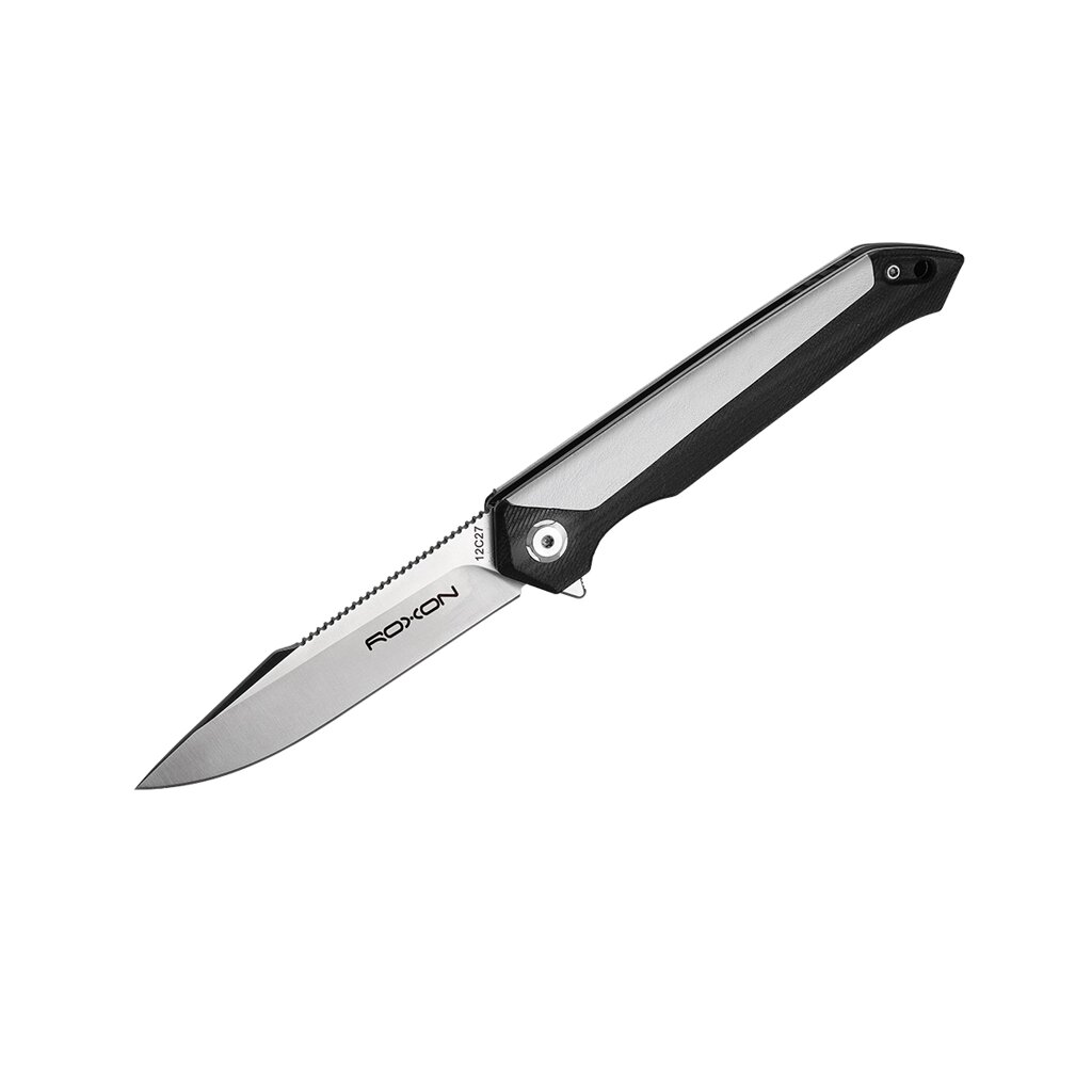 Складной нож Roxon K3, сталь sandvik 12C27, рукоять G10/кожа, белый от компании Admi - фото 1