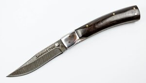 Складной нож Рысь-1, сталь дамаск, граб