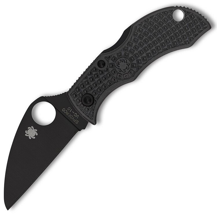 Складной нож Spyderco Manbug Wharncliffe Black, сталь VG-10, рукоять FRN, черный от компании Admi - фото 1
