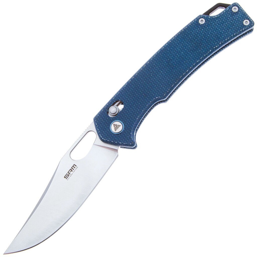 Складной нож SRM 9203-ME, сталь 10Cr15CoMoV, рукоять микарта, синий от компании Admi - фото 1