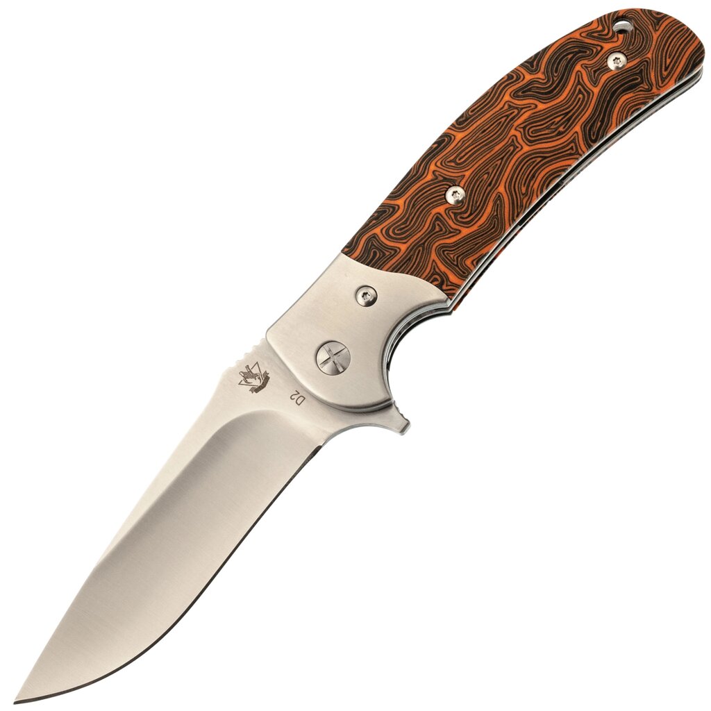Складной нож Steelclaw "Резервист", сталь D2, рукоять G10, оранжевый от компании Admi - фото 1