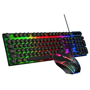 Skylion H600 Wired Gaming Клавиатура And Мышь Set Механический Клавиатура с круглыми колпачками Feel Punk, 1600 dpi, 104