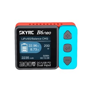 SKYRC B6 NEO B6NEO Интеллектуальное зарядное устройство DC 200 Вт PD 80 Вт LiPo Батарея Балансовое зарядное устройство-р