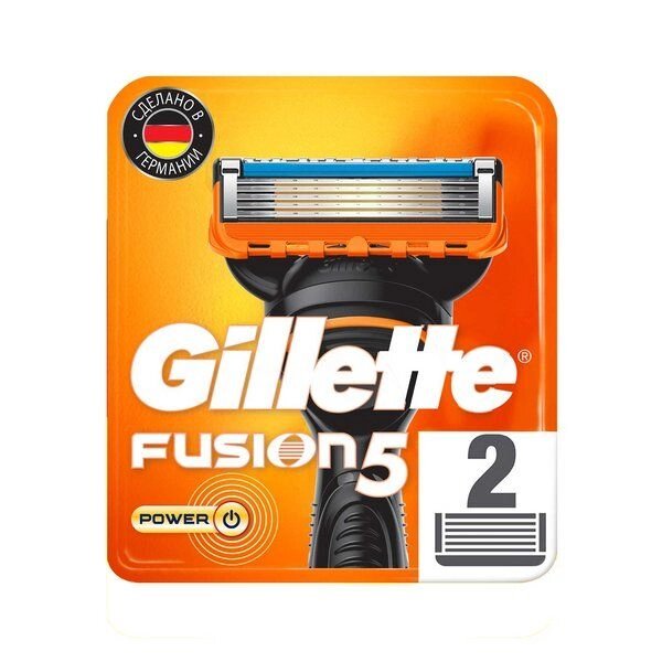 Сменные кассеты Gillette (Жиллетт) Fusion5 Power, 2 шт. от компании Admi - фото 1