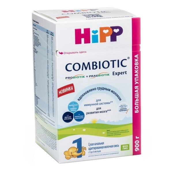 Смесь молочная сухая адаптированная для детей с 0 до 6 мес. HiPP/Хипп 1 Combiotic Expert 900г от компании Admi - фото 1
