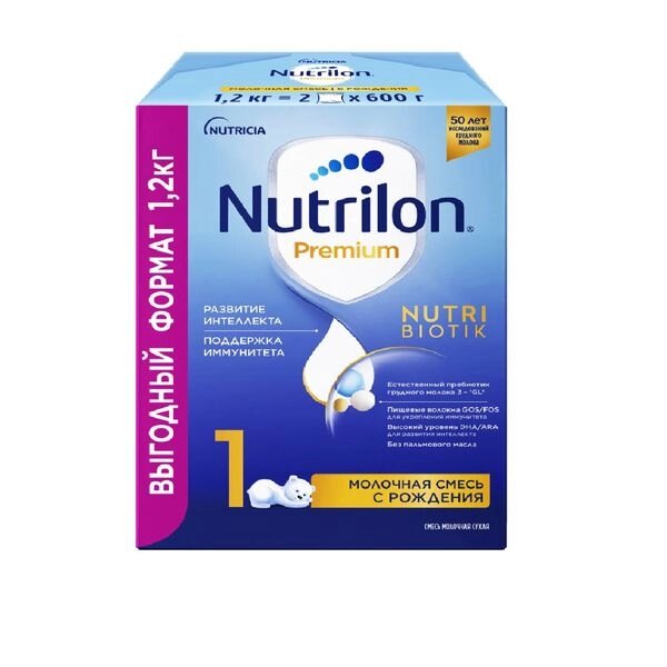 Смесь молочная сухая начальная адаптированная с рождения Premium 1 Nutrilon/Нутрилон 1,2кг от компании Admi - фото 1