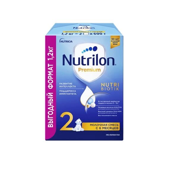 Смесь молочная сухая последующая адаптированная с 6 мес. Premium 2 Nutrilon/Нутрилон 1,2кг от компании Admi - фото 1