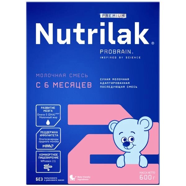 Смесь Nutrilak (Нутрилак) Premium+ 2 молочная сухая адаптированная последующая 600 г от компании Admi - фото 1