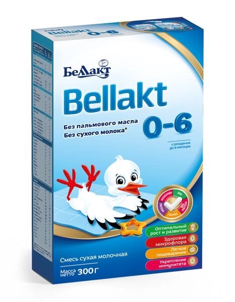 Смесь сухая молочная для питания детей раннего возраста Bellakt 0-6 Беллакт 300г от компании Admi - фото 1