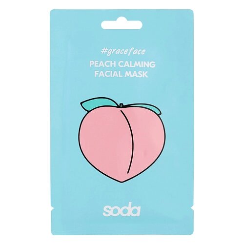 SODA Тканевая маска для лица "успокаивающая с персиком"