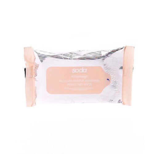 SODA Влажные салфетки для снятия макияжа с мицеллярной водой (персик) от компании Admi - фото 1