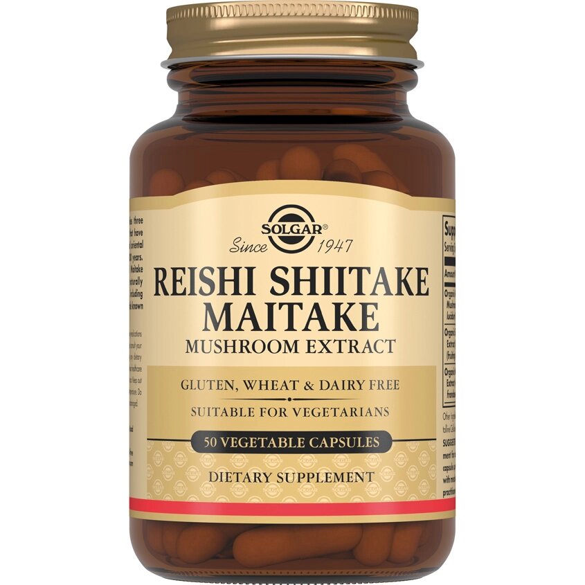 SOLGAR Экстракт грибов Рейши Шиитаке и Мейтаке 505 мг от компании Admi - фото 1