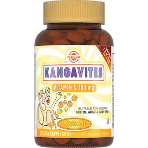 SOLGAR Кангавитес с витамином С 100 со вкусом апельсина для детей 940 мг