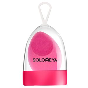 SOLOMEYA Косметический спонж для макияжа со срезом Розовый Flat End blending sponge Pink