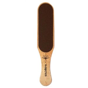 SOLOMEYA Широкая профессиональная деревянная педикюрная пилка (черная)/Professional Wooden Wide Foot File (black)100/220