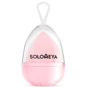 SOLOMEYA Вельветовый косметический спонж для макияжа Персик Microfiber Velvet Sponge Peach