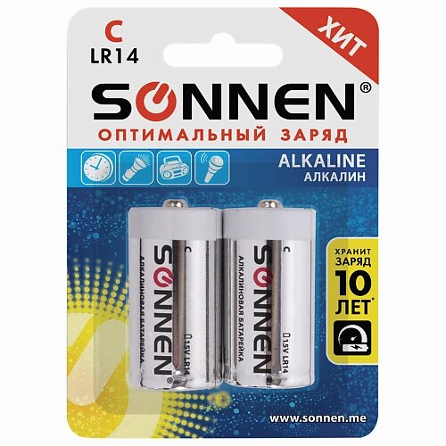SONNEN Батарейки Alkaline, С (LR14, 14А) 2.0 от компании Admi - фото 1