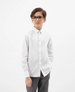 Сорочка классическая с длинным рукавом белая для мальчика Gulliver (122)