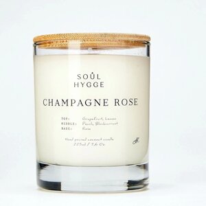 SOUL HYGGE ароматическая свеча champagne rosé с хлопковым фитилем 221