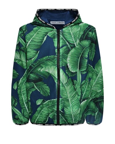 Спортивная куртка с принтом листья Dolce&Gabbana