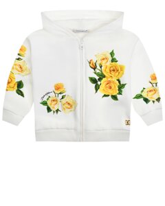 Спортивная куртка с принтом желтые розы Dolce&Gabbana