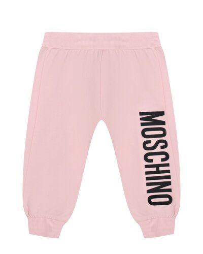 Спортивные брюки с вертикальным лого. розовые Moschino