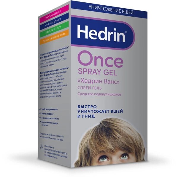 Спрей-гель средство педикулицидное Once Hedrin/Хедрин фл. 60мл от компании Admi - фото 1
