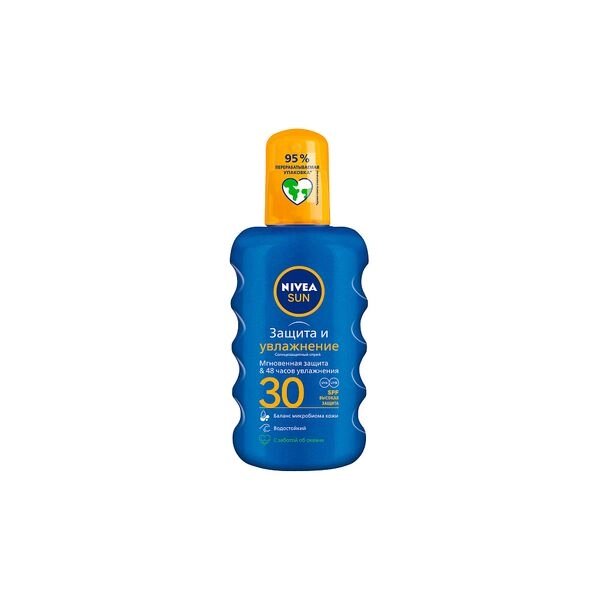 Спрей солнцезащитный Защита и увлажнение SPF30 Sun Nivea/Нивея фл. 200мл (85402) от компании Admi - фото 1