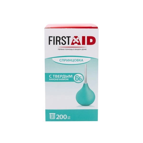 Спринцовка Б6 пластизольная с твердым наконечником First Aid/Ферстэйд 200мл от компании Admi - фото 1