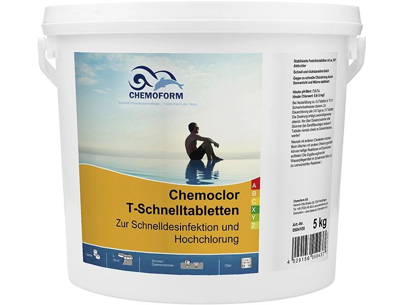 Средство дезинфекции Chemoform Кемохлор-Т-быстрорастворимые таблетки 5kg 0504105 от компании Admi - фото 1
