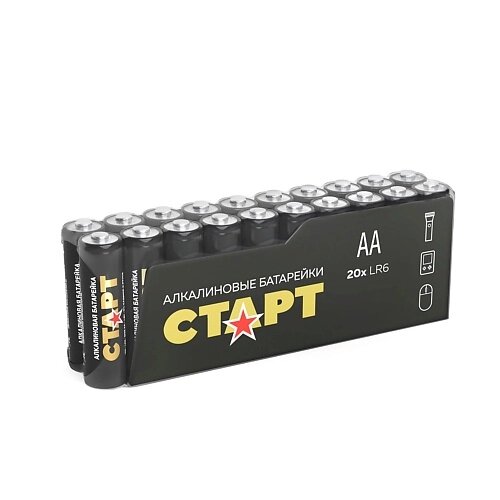СТАРТ Батарейки алкалиновые LR6 (АА), пальчиковые 20 от компании Admi - фото 1