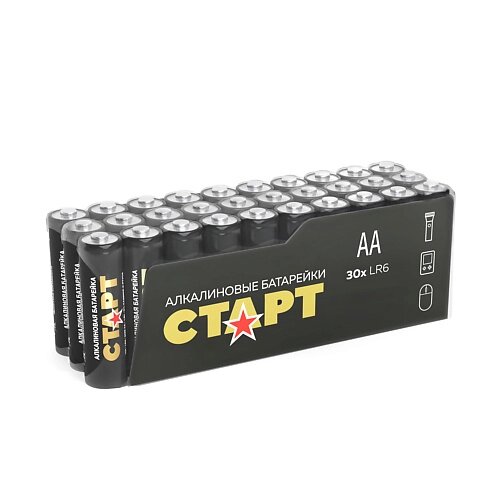 СТАРТ Батарейки алкалиновые LR6 (АА), пальчиковые 30 от компании Admi - фото 1